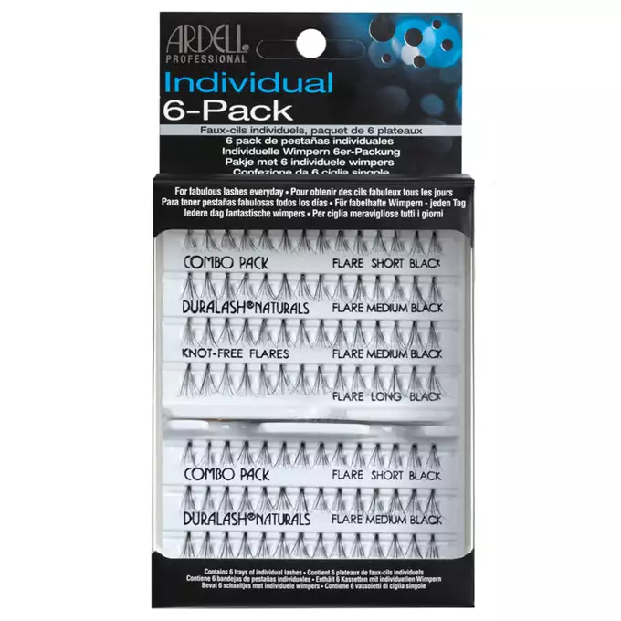 Ardell Individual Sztuczne rzęsy, kępki bez węzełków - COMBO PACK (6 pack)