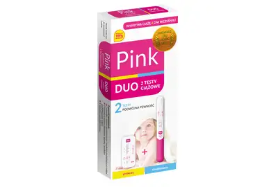 Domowe Laboratorium Pink Duo Test ciążowy płytkowy+strumieniowy - 2 sztuki