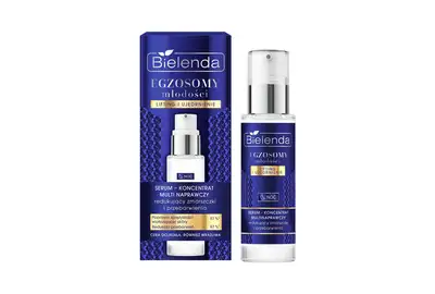 Bielenda Egzosomy Młodości Lifting&amp;Ujędnienie Serum - koncentrat multi naprawczy na noc, redukujący zmarszczki i przebarwienia - Cera dojrzała, wrażliwa Noc 30ml