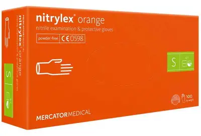 RĘKAWICZKI NITRYLOWE ORANGE S