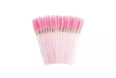 Sleek Shine Szczoteczka spiralka do rzęs i brwi, kryształ różowy - 50 sztuk