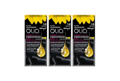 GARNIER OLIA Farba do włosów - 1.10 CZARNY SZAFIR (2x50g, 12ml) - 3 sztuki