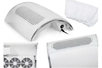 Pochłaniacz pyłu do manicure z 3 wiatrakami 858-5 + 2 worki 40W - Biały