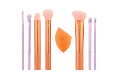 Real Techiques Level Up Brush+Sponge Set Zestaw 7 pędzli do makijażu + gąbka