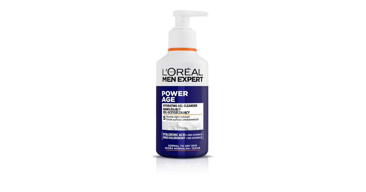LOREAL MEN EXPERT POWER AGE NAWILŻAJĄCY ŻEL OCZYSZCZAJĄCY DO TWARZY DLA MĘŻCZYZN 260ML
