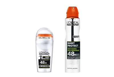 [Zestaw] Loreal Men Expert XXL Shirt Protect 48H Antyperspirant w kulce roll-on 50ml + Loreal Men Expert Shirt Protect Green 48H Antyperspirant w sprayu męski 250ml
