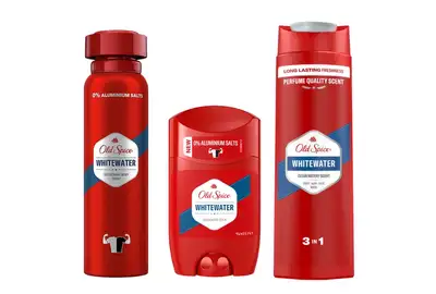 [Zestaw] Old Spice Whitewater Dezodorant w sztyfcie 50ml + OLD SPICE WHITEWATER Dezodorant w sprayu 150ml + Old Spice Whitewater 3w1 Żel pod prysznic dla mężczyzn 400ml