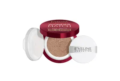 Eveline Wonder Match 16H Podkład kryjący cushion z niacynamidem i kwasem hialuronowym - 04W Beige 15g