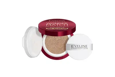 Eveline Wonder Match 16H Podkład kryjący cushion z niacynamidem i kwasem hialuronowym - 01 Ivory 15g