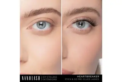 Nanolash Diy Eyelash Extensions Samoprzylepne sztuczne rzęsy bondingowe kępki z aplikatorem - Heartbreaker 10mm,12mm,14mm