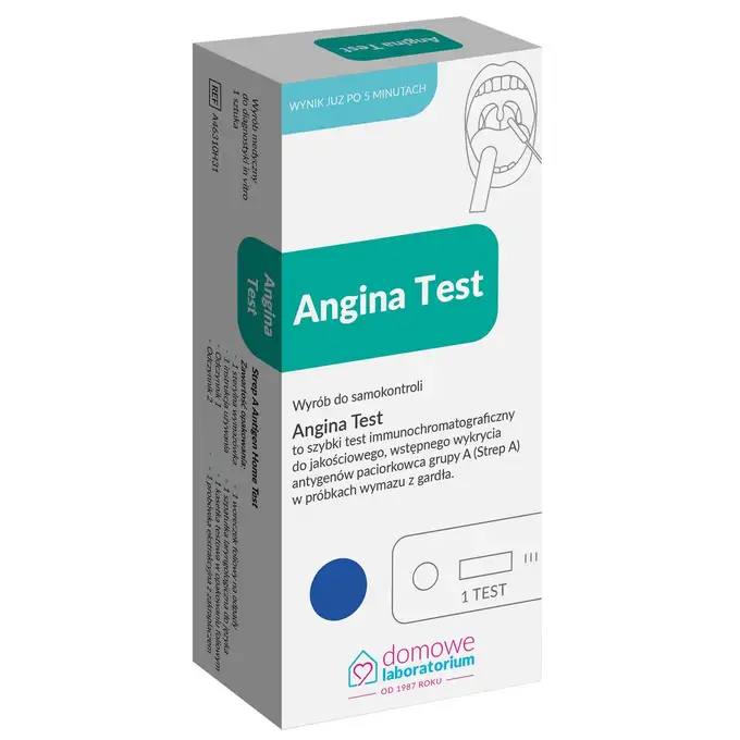 Test Angina Domowe Laboratorium Test Angina z wymazu gardła - jednorazowy domowy ...