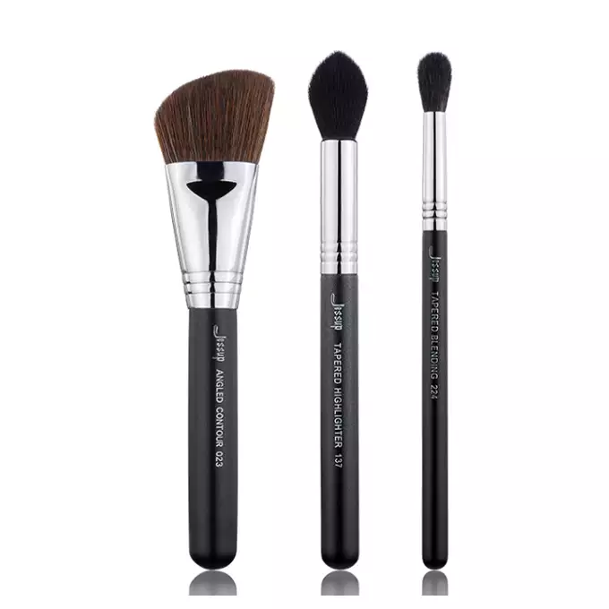 JESSUP T305 Zestaw 3 pędzli do makijażu oczu - black/silver