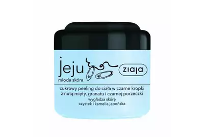 ZIAJA JEJU Cukrowy peeling do ciała w czarne kropki z nutą mięty, granatu i czarnej porzeczki 200ml