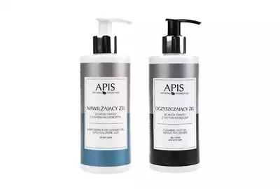 APIS ZESTAW: HOME TERAPIS Nawilżający żel do mycia twarzy z aktywnym węglem 300ml + HOME TERAPIS Oczyszczający żel do mycia twarzy z aktywnym węglem 300ml