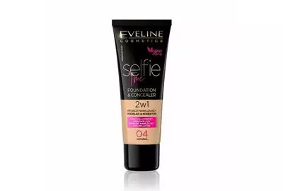 EVELINE SELFIE TIME 2W1 Kryjąco-nawilżający podkład &amp; korektor - 04 NATURAL 30ml