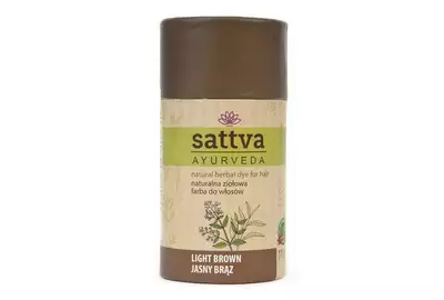 SATTVA AYURVEDA Naturalna ziołowa farba henna do włosów - LIGHT BROWN 150g