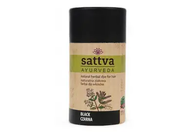SATTVA AYURVEDA Naturalna ziołowa farba henna do włosów - BLACK 150g