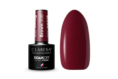 Claresa Lakier hybrydowy Brown 308 Soak Off UV/LED 5g