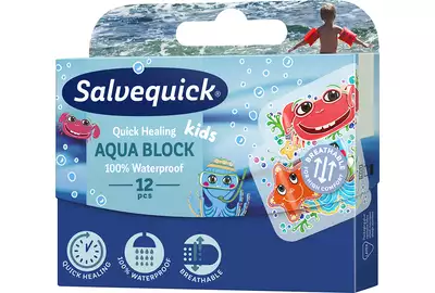 SALVEQUICK AQUA BLOCK KIDS Plastry dla dzieci wodoodporne - 12 sztuk