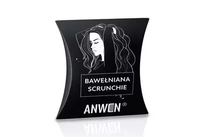 Anwen Bawełniana scrunchie - czarna gumka do włosów
