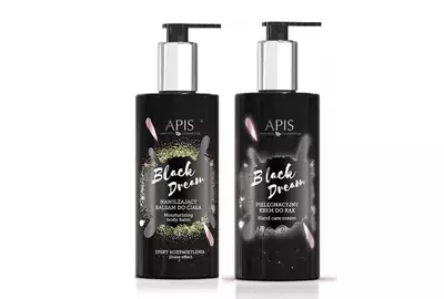 Apis Zestaw Black Dream: nawilżający balsam do ciała 300ml + pielęgnacyjny krem do rąk 300ml