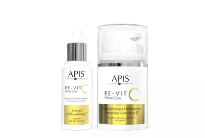 Apis Zestaw Re-Vit C: esencja z witaminą C 10% 30ml + odbudowujący krem na noc z retinolem i witaminą C 50ml