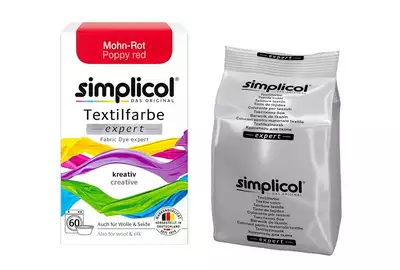 Simplicol Textilfarbe Barwnik do tkanin Poppy red Jasna czerwień Niemiecki 150g