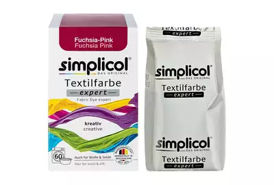 Simplicol Textilfarbe Barwnik do tkanin Fuchsia Pink Ciemny róż Niemiecki 150g