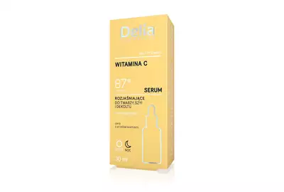 Delia Cosmetics Rozjaśniające serum do twarzy, szyi i dekoltu - witamina C 87% 30ml