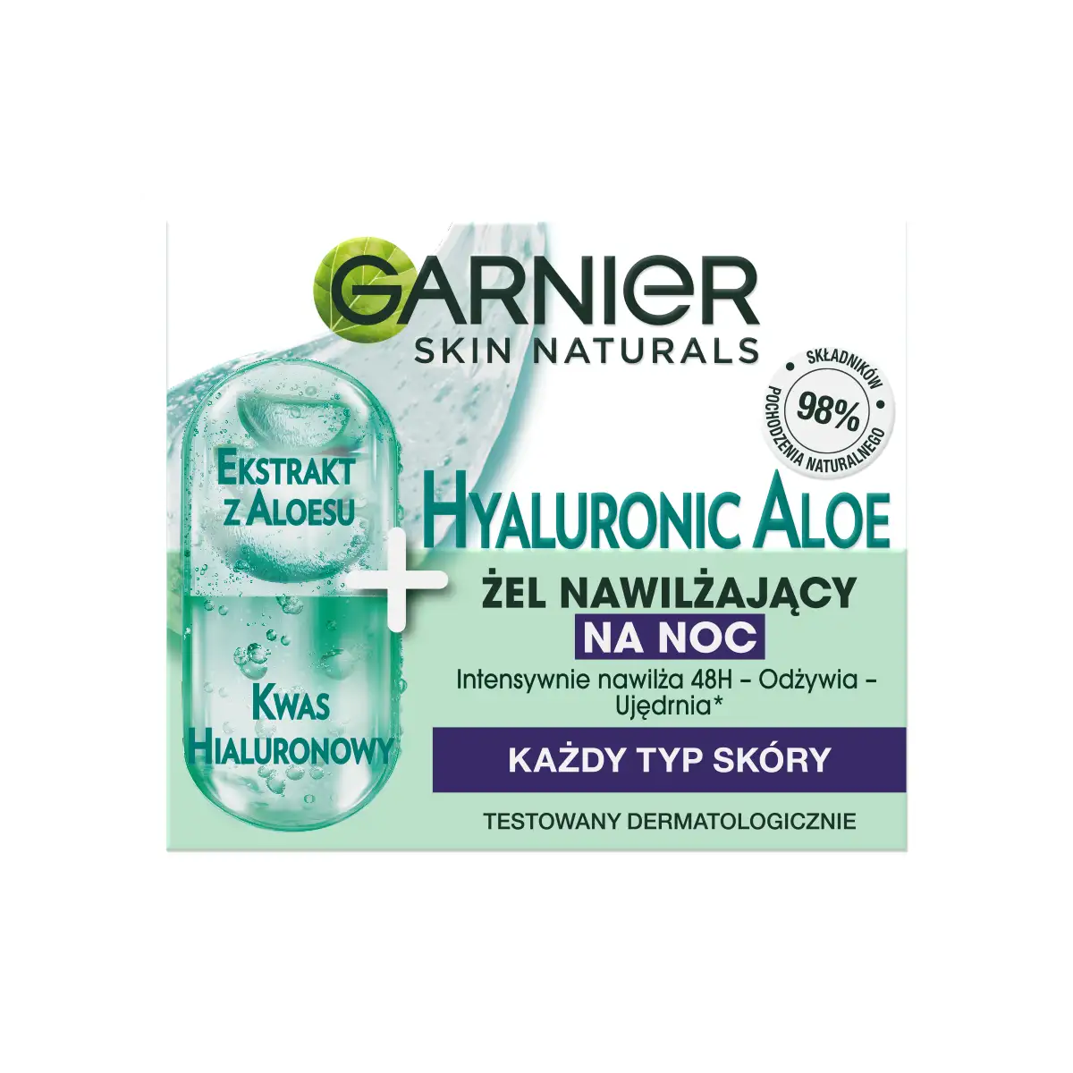 Garnier Hyaluronic Aloe Jelly Krem el nawilajcy do twarzy na noc 50ml -  DARMARSKLEP.pl