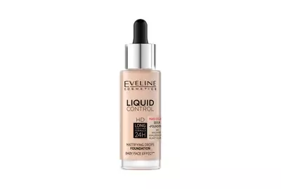 EVELINE LIQUID HD DROPS Podkład matujący do twarzy - 02 SOFT PORCELAIN 30ml