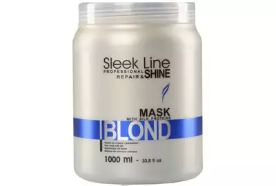 Stapiz Sleek Line Blond Zestaw: maska z jedwabiem 1000ml + szampon do włosów z jedwabiem 1000ml