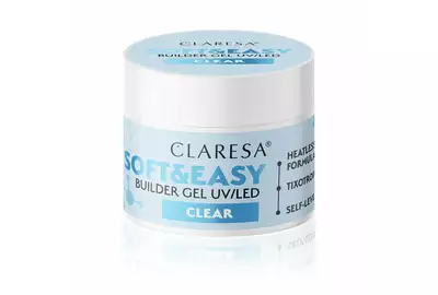 Claresa Soft&amp;Easy Builder Gel UV/LED Żel budujący - CLEAR 90g