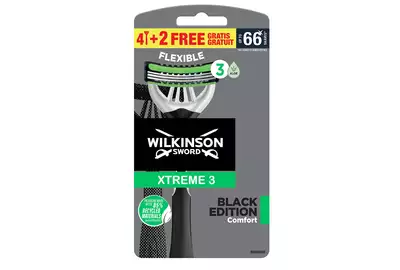 Wilkinson Xtreme 3 Black Edition Comfort Maszynki do golenia dla mężczyzn - 6 sztuk
