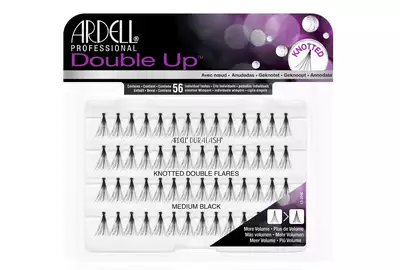 Ardell Double Up Sztuczne rzęsy, kępki z węzełkami - MEDIUM BLACK 56 sztuki