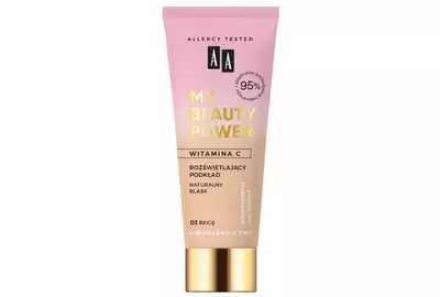 AA My Beauty Power Rozświetlający podkład z witaminą C Naturalny Blask 03 Beige 30ml