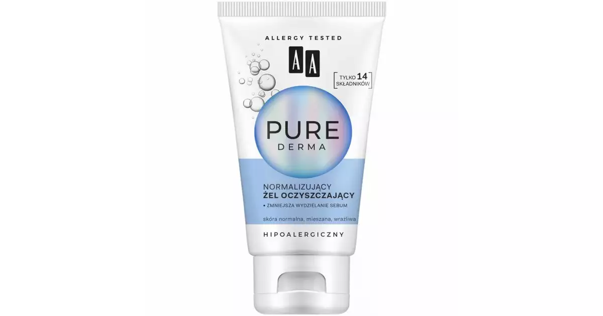 AA Pure Derma Normalizujący Żel Oczyszczający Skóra Normalna Mieszana ...