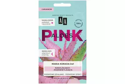 AA Pink Aloes Nawilżająco-rozświetlająca maska kuracja dzień + noc 2x4g