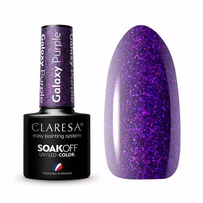 Claresa Lakier hybrydowy Galaxy Purple SoakOff UV/LED 5g