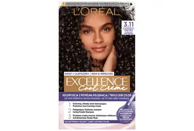 Loreal Excellence Cool Creme Farba do włosów - 3.11 Ultrapopielaty Ciemny Brąz 192ml