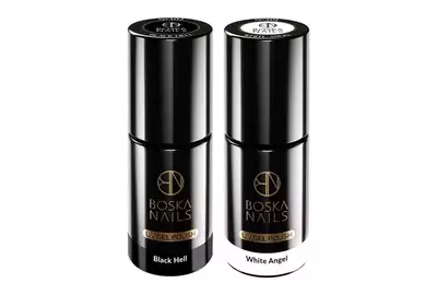 Boska Nails Zestaw Must have: Lakier hybrydowy - 301 WHITE ANGEL 6ml + 302 BLACK HELL 6ml