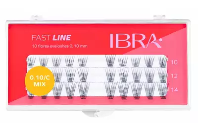 Ibra Fast Line Sztuczne rzęsy kępki C0.10 MIX 10/12/14mm