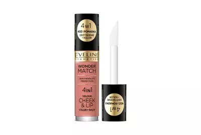 Eveline Wonder Match 4in1 Velour Cheek&amp;Lip Róż i pomadka w płynie - 04 4,5ml