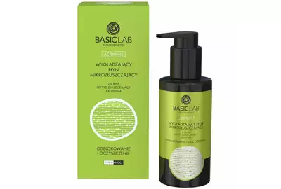 BasicLab Acidumis Wygładzający płyn mikrozłuszczający 2% BHA, Peptyd złuszczający, Arginina - Odblokowanie i Oczyszczenie Dzień/Noc 100ml