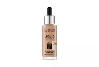Eveline Liquid HD Drops Podkład matujący do twarzy - 060 SUNNY BEIGE 30ml