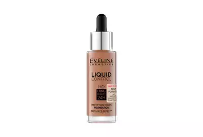 Eveline Liquid HD Drops Podkład matujący do twarzy - 065 TOFFEE 30ml