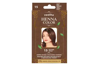 Venita Henna Color Ziołowa odżywka koloryzująca z henną do włosów - 15 Brąz 25g