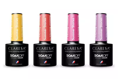 Claresa Lakier hybrydowy Summer Stories Zestaw 4 + 5 + 6 + 7 SoakOff UV/LED 4x5g