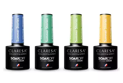 Claresa Lakier hybrydowy Summer Stories Zestaw 1 + 2 + 3 + 4 SoakOff UV/LED 4x5g