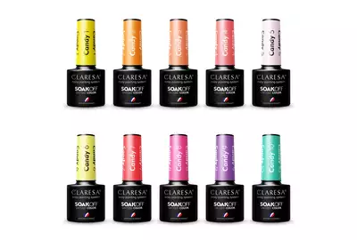 Claresa Lakier hybrydowy Candy Zestaw 1 + 2 + 3 + 4 + 5 + 6 + 7 + 8 + 9 + 10 SoakOff UV/LED 10x5g